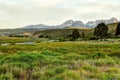 A distant view of the Sawtooth Mountains in central Idaho.