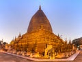 Early morning view of Shwezigon Pagoda (Shwezigon Paya) in Nyaung-U, a town near Bagan, Myanm Royalty Free Stock Photo