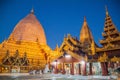 Early morning view of Shwezigon Pagoda (Shwezigon Paya) in Nyaung-U, a town near Bagan, Myanm Royalty Free Stock Photo