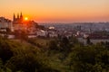 Early morning view of St. Vitus cathedral and the Lesser Side in Prague, Czech Republ Royalty Free Stock Photo