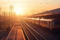 Early morning view of a train station