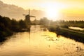 Sunrise on the Hazerswoude-Dorp Dutch city windmill