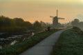 Sunrise on the Hazerswoude-Dorp Dutch city windmill