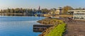 Early morning on the waterfront of Haapsalu, Estonia Royalty Free Stock Photo