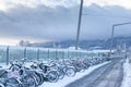 Early morning of a winter day in Zurich