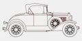 Early Motor Car Line Drawing
