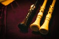 Early Music Historical Instrument - Baroque Oboes on display