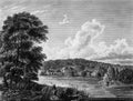 Old Illustration of Historic Mansion House of West Central Scotland