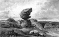 Antique Illustration of Historic Geological Landscape of South East England