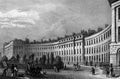 Antique Illustration of Historic Street of Scotland`s Capital City Royalty Free Stock Photo