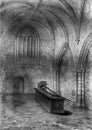 Old Illustration of Historic Abbey of West Central Scotland Royalty Free Stock Photo