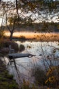 Early October morning on the Lake in Chalk River. Royalty Free Stock Photo