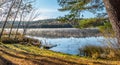 Early October morning on the Lake in Chalk River. Royalty Free Stock Photo