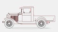 Early Pickup Truck Line Drawing