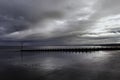 Early overcast morning on the beach at low tide