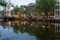 Early September morning on the city channel. Amsterdam