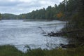 Early signs of fall at Breakneck Pond in Union, Connecticut. Royalty Free Stock Photo