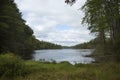 Early signs of fall at Breakneck Pond in Union, Connecticut. Royalty Free Stock Photo