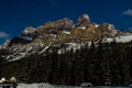 Early snow covering settles over Castle Mountain, Banff National