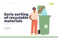 Early sorting of recyclable material promotion landing page for online volunteering service