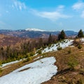 Early spring Carpathian mountains. Royalty Free Stock Photo