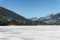 Early spring landscape of frozen Three Valley Lake Regional District of Columbia-Shuswap Canada