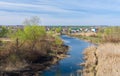 Early spring landscape with Ukrainian river Sura