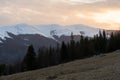 Early spring landscape in a very wild place, Carpathian Mountains Royalty Free Stock Photo