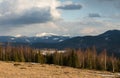 Early spring landscape in a very wild place, Carpathian Mountains Royalty Free Stock Photo