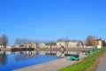 Naval battle cannons - ancient artillery pieces on the embankment of the Italian Pond in Kronstadt