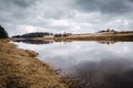 Early spring river and cloudy sky Royalty Free Stock Photo