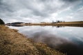 Early spring river and cloudy sky Royalty Free Stock Photo