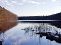 Early Spring Shot of Tranquil Lake with Cloud Reflection in the Water