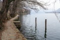 Sunset over the waters of Orta Lake Piedmont, Northern Italy. Color image Royalty Free Stock Photo