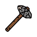 early stone tools human evolution color icon vector illustration Royalty Free Stock Photo