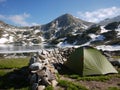 Early summer camping in retezat mountains,romania Royalty Free Stock Photo