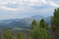 Summer in Rocky Mountain National Park: Moraine Park, Eagle Cliff Mtn, Gianttrack Mtn, Rams Horn Mtn, Lily Mtn & Twin Sisters Peak Royalty Free Stock Photo