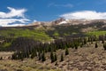 Early Summer Season  Mountain View along the Continental Divide. Royalty Free Stock Photo