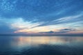 Early sunset oceanscapae off South Padre Island Texas Royalty Free Stock Photo