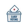 Early Voting Icon with Vote, Icon, and Patriotic Symbolism and Colors