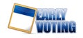 early voting sign and calendar illustration design