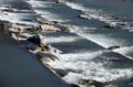 Rapid river water in early winter.