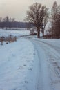 Early winter, cold misty morning Royalty Free Stock Photo