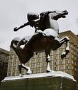 Snow Covered Spearman Sculpture