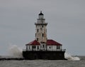 Waves Crashing on Chicago Harbor Lighthouse #2