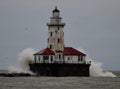 Waves Crashing on Chicago Harbor Lighthouse #4