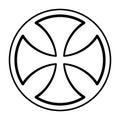 Early Celtic cross, a cross alisee, with rounded ends of the arms