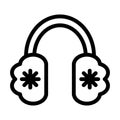 Earmuff Vector Thick Line Icon For Personal And Commercial Use