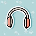 Earmuff winter cartoon sticker