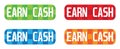 EARN CASH text, on rectangle, zig zag pattern stamp sign.